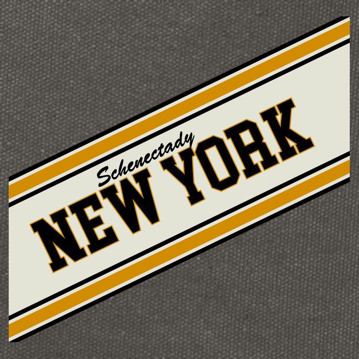 Schenectady New York Varsity Logo Cotton Canvas Backpack