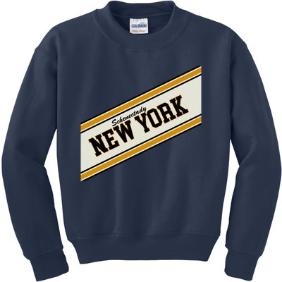 Schenectady New York Varsity Logo Kids Sweatshirt