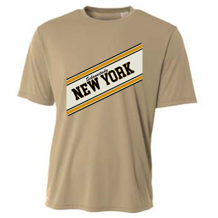 Schenectady New York Varsity Logo Cooling Performance Crew T-Shirt