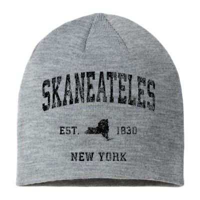 Skaneateles New York Ny Vintage Athletic Black Sports Design Sustainable Beanie