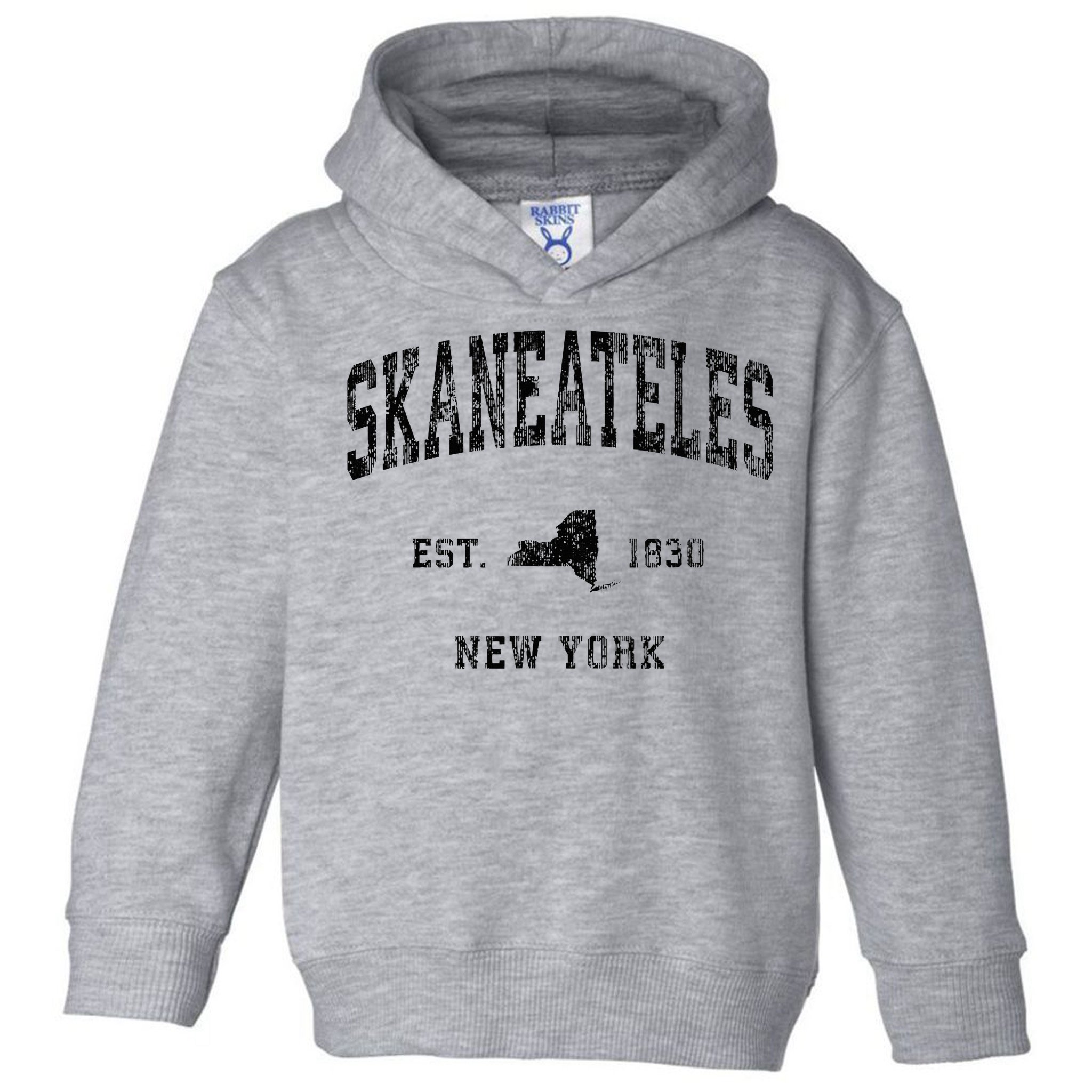 Skaneateles New York Ny Vintage Athletic Black Sports Design Toddler Hoodie