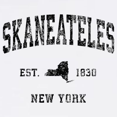 Skaneateles New York Ny Vintage Athletic Black Sports Design T-Shirt