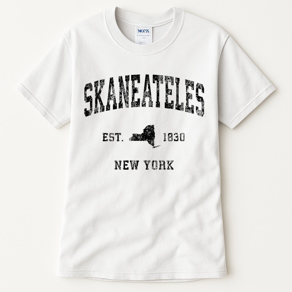 Skaneateles New York Ny Vintage Athletic Black Sports Design Tall T-Shirt