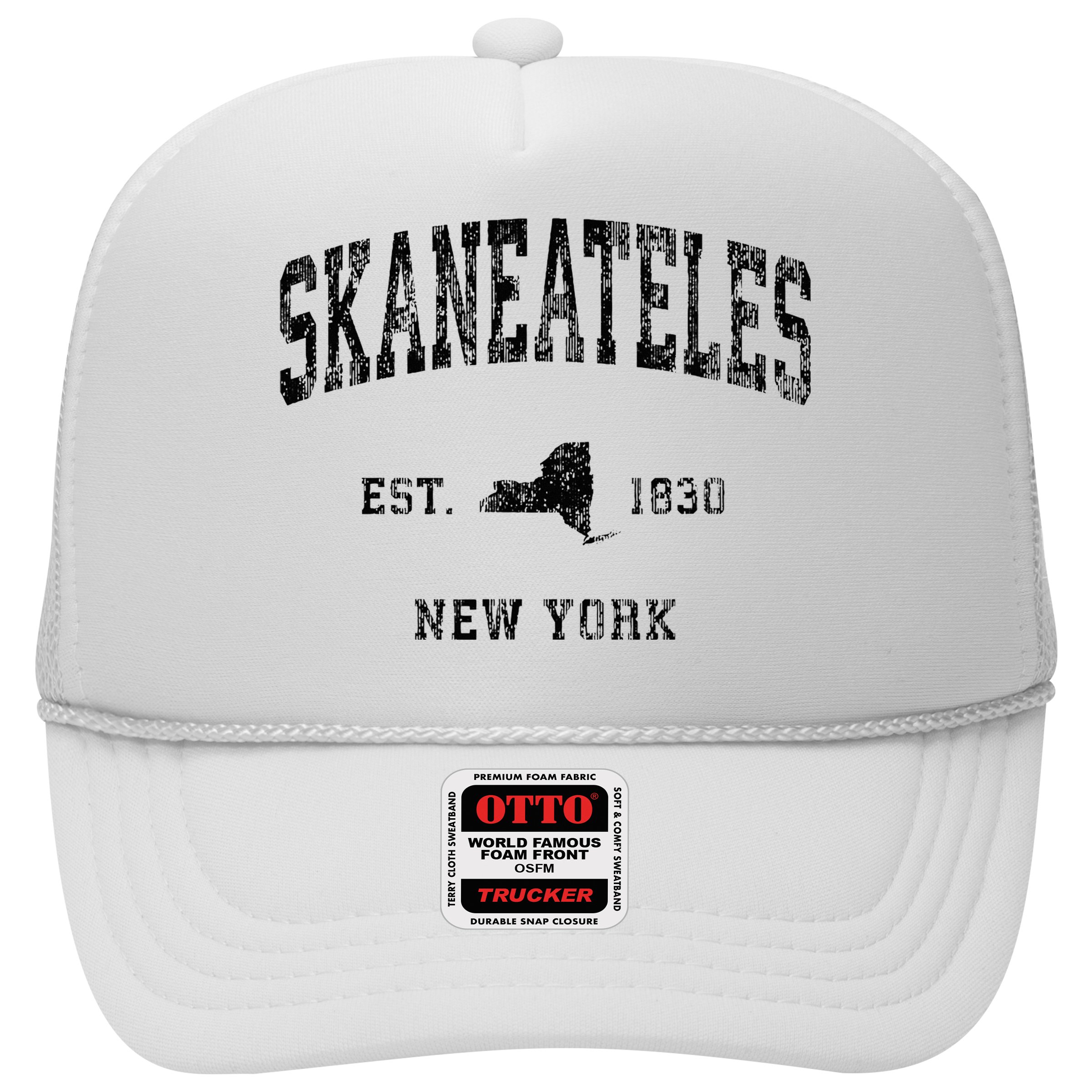 Skaneateles New York Ny Vintage Athletic Black Sports Design Hat