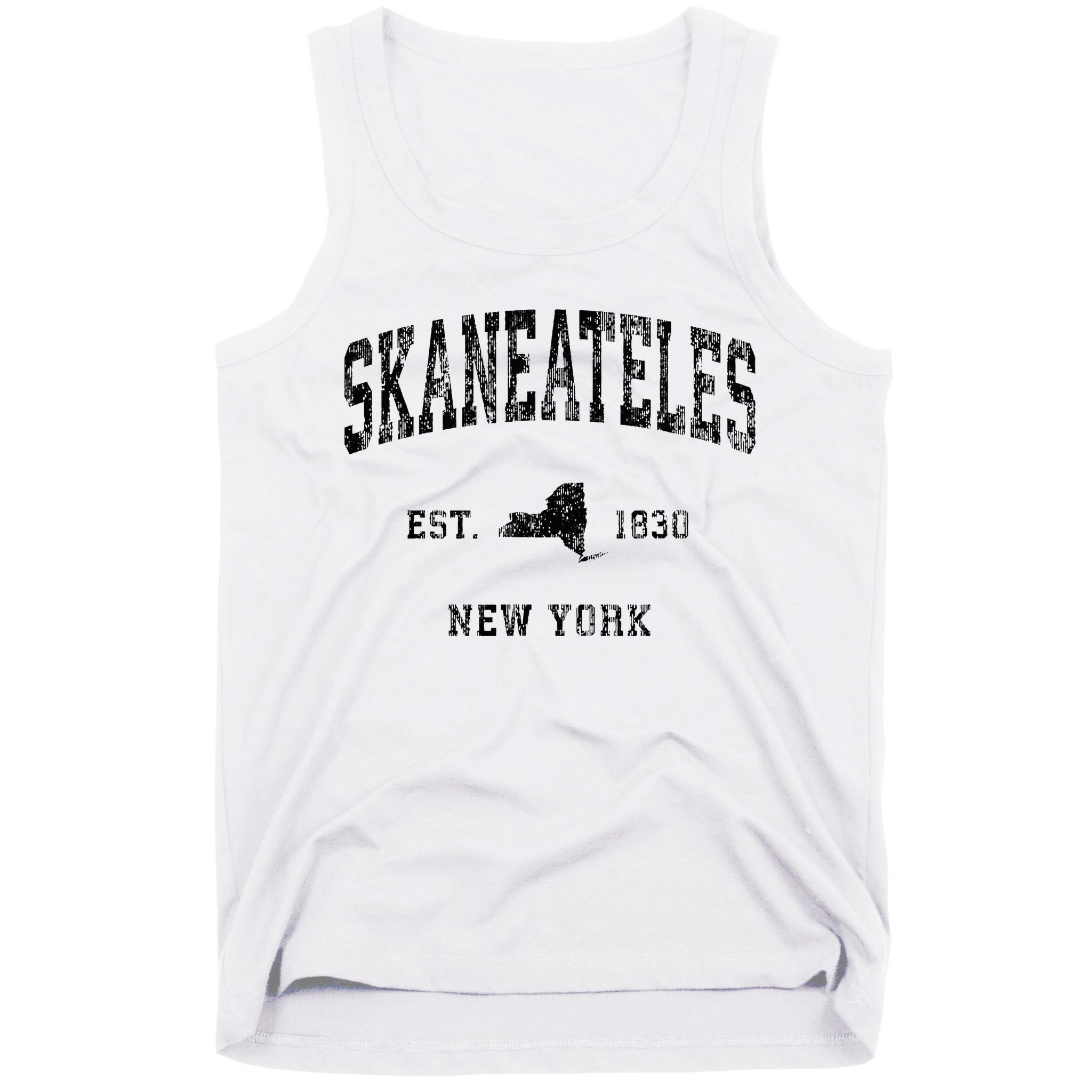 Skaneateles New York Ny Vintage Athletic Black Sports Design Tank Top