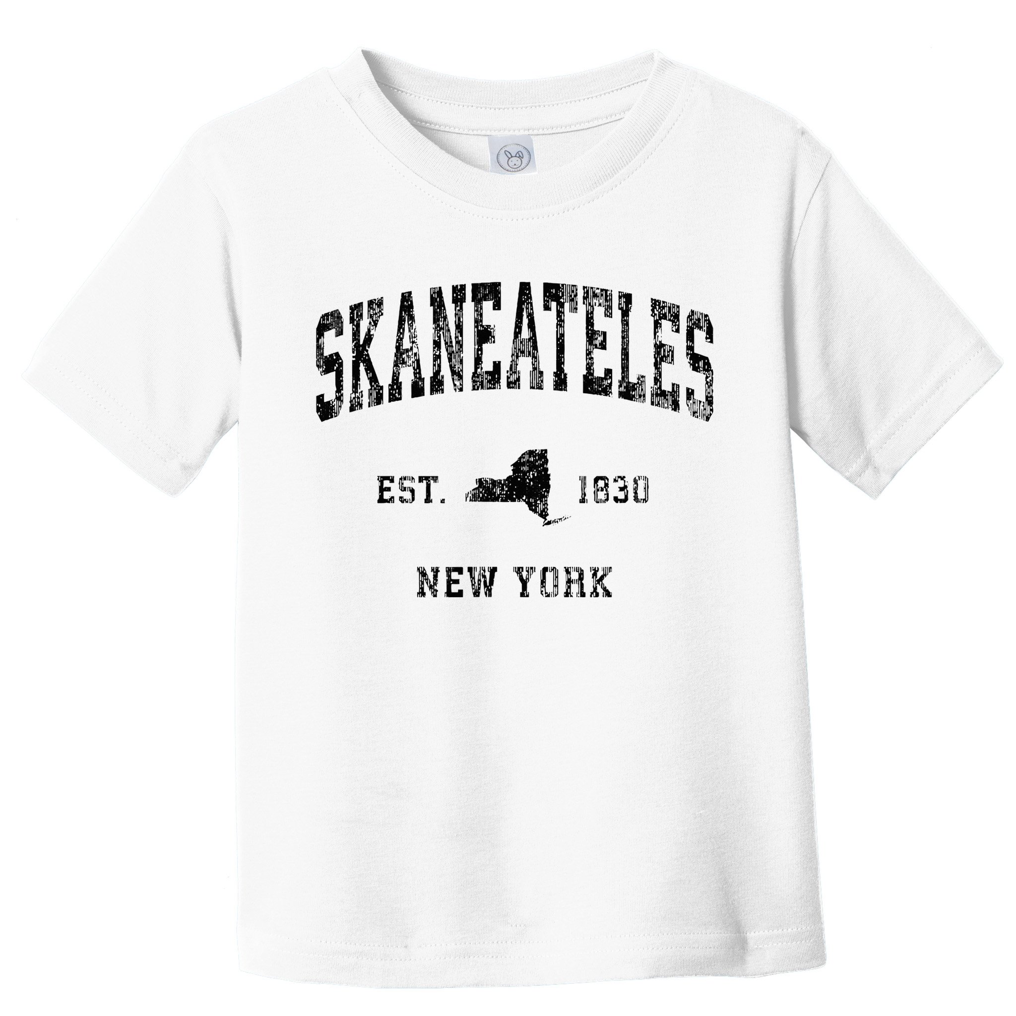 Skaneateles New York Ny Vintage Athletic Black Sports Design Toddler T-Shirt