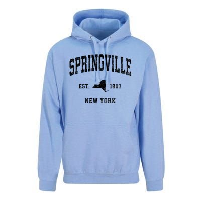 Springville New York Ny Vintage Athletic Unisex Surf Hoodie