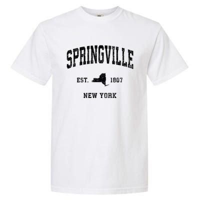 Springville New York Ny Vintage Athletic Garment-Dyed Heavyweight T-Shirt