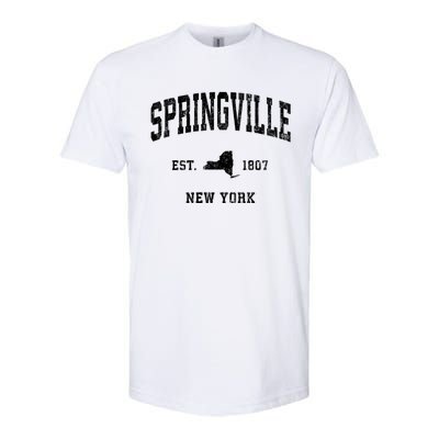 Springville New York Ny Vintage Athletic Softstyle CVC T-Shirt