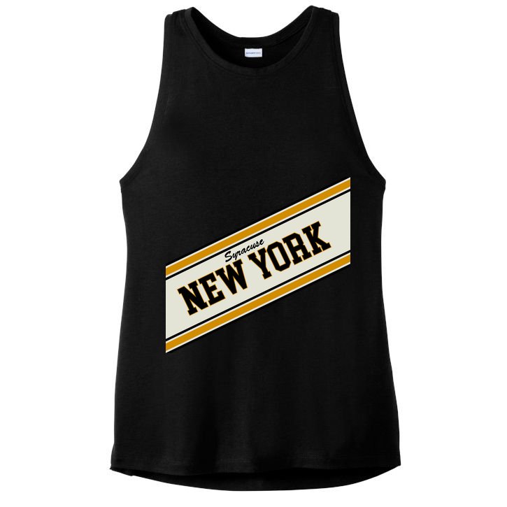 Syracuse New York Varsity Logo Ladies PosiCharge Tri-Blend Wicking Tank