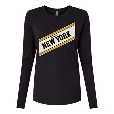 Syracuse New York Varsity Logo Womens Cotton Relaxed Long Sleeve T-Shirt