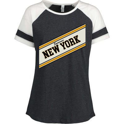 Syracuse New York Varsity Logo Enza Ladies Jersey Colorblock Tee