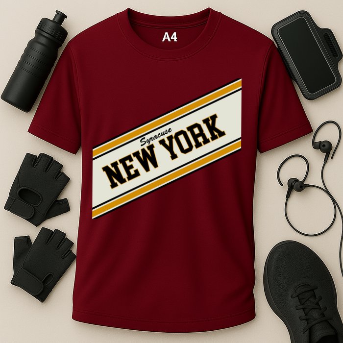 Syracuse New York Varsity Logo Cooling Performance Crew T-Shirt