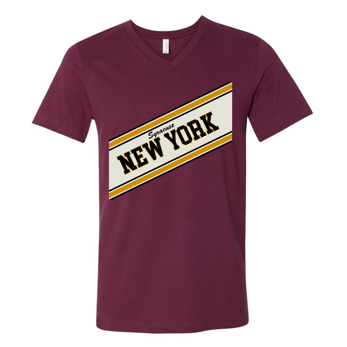 Syracuse New York Varsity Logo V-Neck T-Shirt