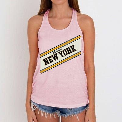 Syracuse New York Varsity Logo Women's Knotted Racerback Tank