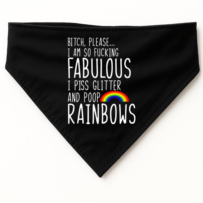 So Fabulous I Piss Glitter And Poop Rainbows USA-Made Doggie Bandana