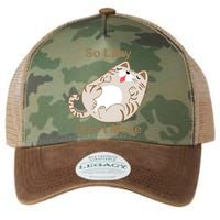 So Lazy Can't Move Funny Fat Cat Legacy Tie Dye Trucker Hat