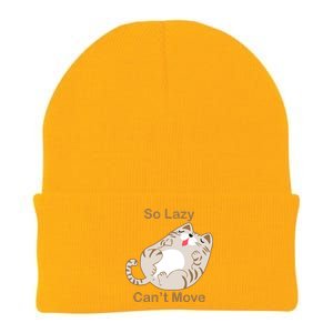 So Lazy Can't Move Funny Fat Cat Knit Cap Winter Beanie