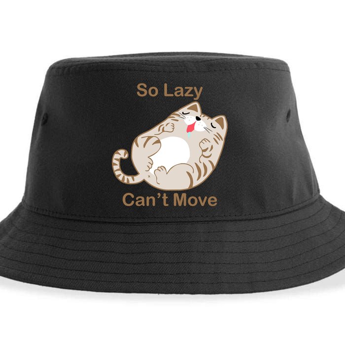 So Lazy Can't Move Funny Fat Cat Sustainable Bucket Hat