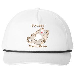 So Lazy Can't Move Funny Fat Cat Snapback Five-Panel Rope Hat