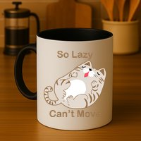 So Lazy Can't Move Funny Fat Cat Mug