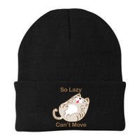 So Lazy Can't Move Funny Fat Cat Knit Cap Winter Beanie