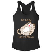 So Lazy Can't Move Funny Fat Cat Ladies PosiCharge Competitor Racerback Tank