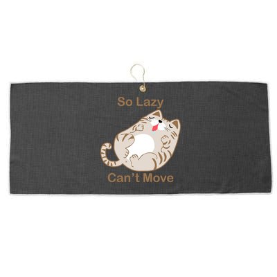 So Lazy Can't Move Funny Fat Cat Large Microfiber Waffle Golf Towel