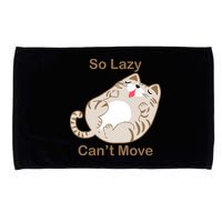 So Lazy Can't Move Funny Fat Cat Microfiber Hand Towel