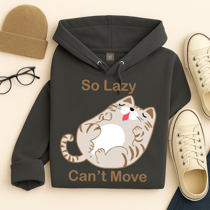 So Lazy Can't Move Funny Fat Cat Hoodie