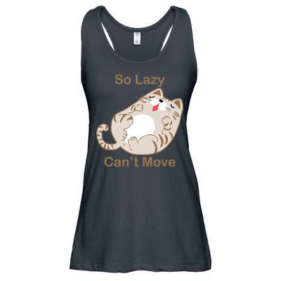 So Lazy Can't Move Funny Fat Cat Ladies Essential Flowy Tank
