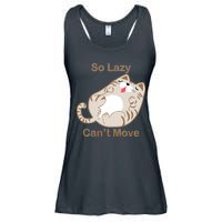 So Lazy Can't Move Funny Fat Cat Ladies Essential Flowy Tank