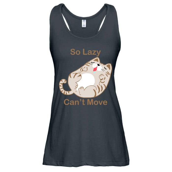 So Lazy Can't Move Funny Fat Cat Ladies Essential Flowy Tank