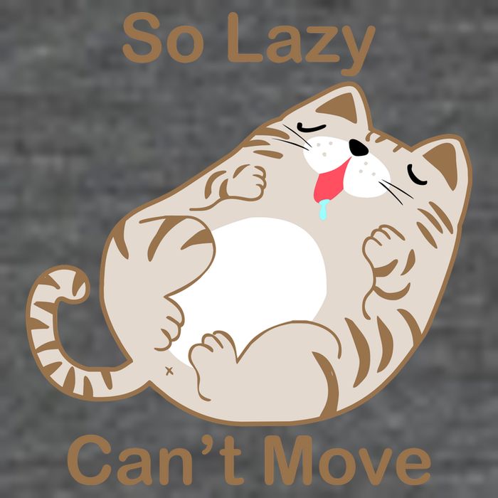 So Lazy Can't Move Funny Fat Cat Magnet