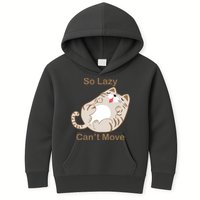 So Lazy Can't Move Funny Fat Cat Kids Hoodie