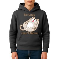 So Lazy Can't Move Funny Fat Cat Kids Hoodie