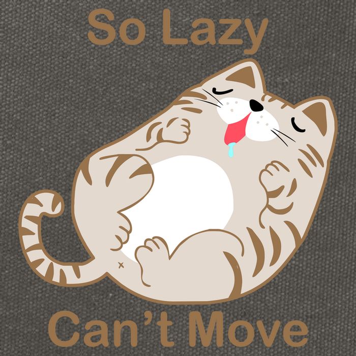 So Lazy Can't Move Funny Fat Cat Cotton Canvas Backpack