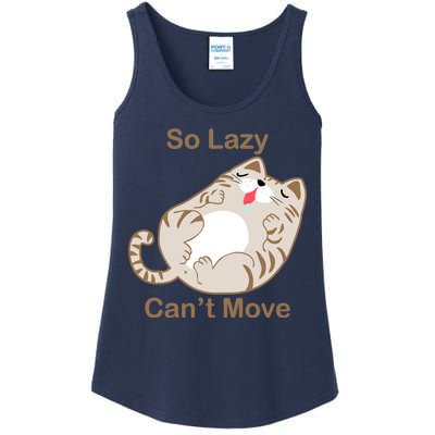 So Lazy Can't Move Funny Fat Cat Ladies Essential Tank