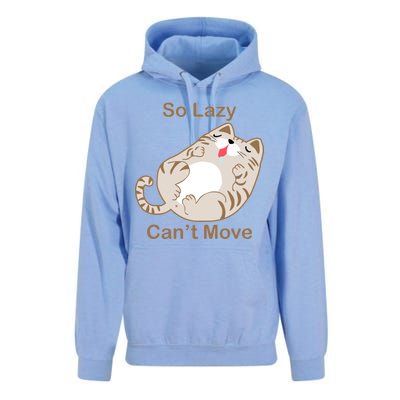 So Lazy Can't Move Funny Fat Cat Unisex Surf Hoodie