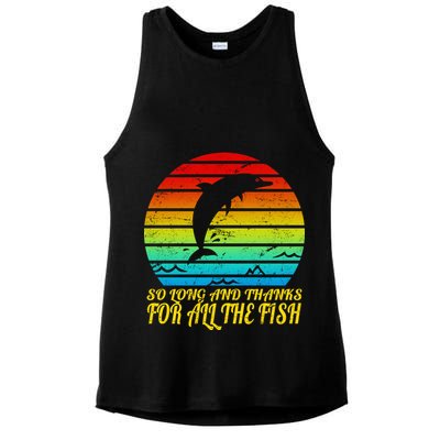 So Long And Thanks For All The Fish Ladies PosiCharge Tri-Blend Wicking Tank