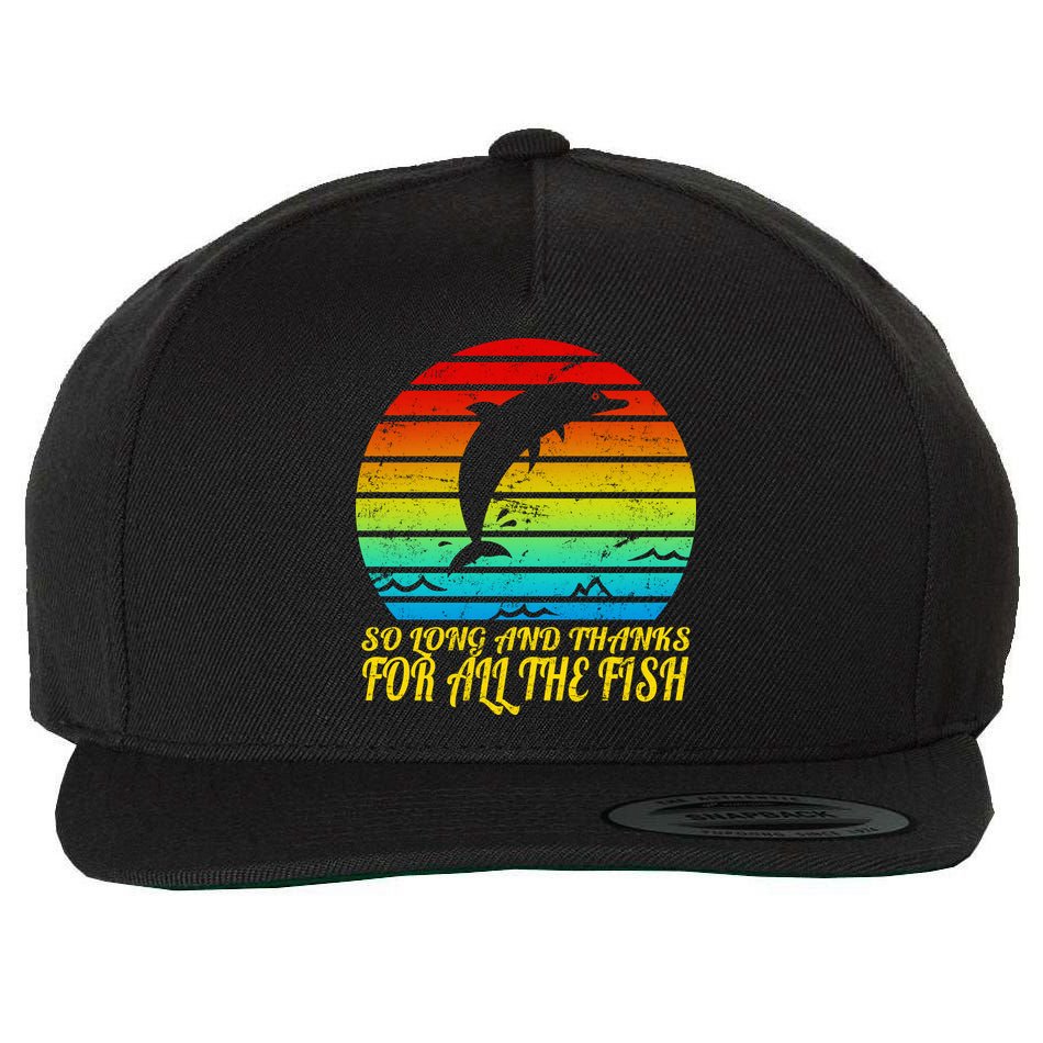 So Long And Thanks For All The Fish Wool Snapback Cap