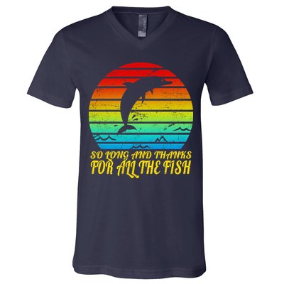 So Long And Thanks For All The Fish V-Neck T-Shirt