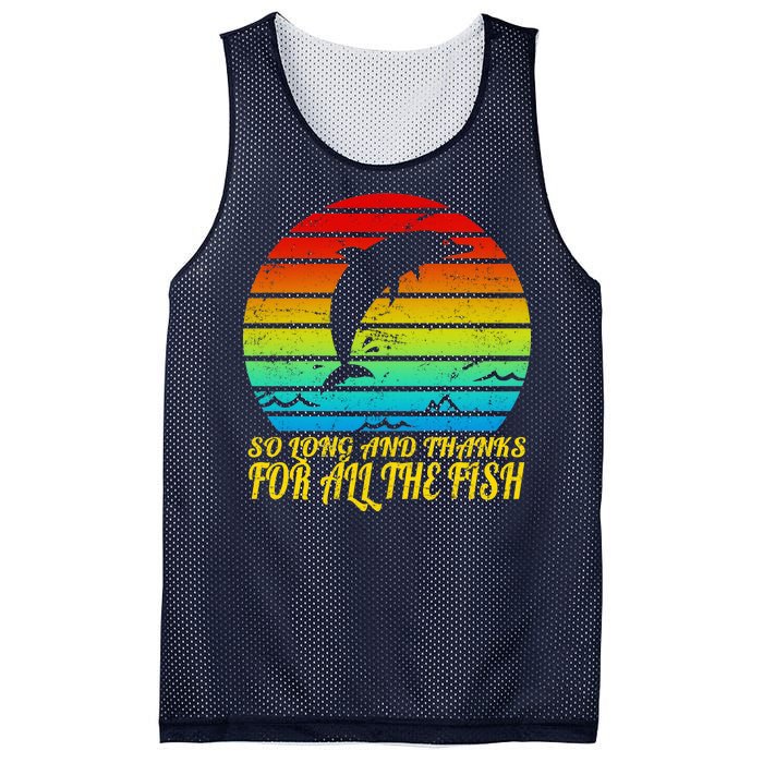 So Long And Thanks For All The Fish Mesh Reversible Basketball Jersey Tank