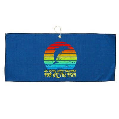 So Long And Thanks For All The Fish Large Microfiber Waffle Golf Towel