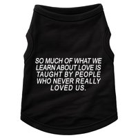 So Much Of What We Learn About Love Doggie Tank