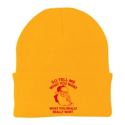 So Tell Me What You Really Want Santa Claus Knit Cap Winter Beanie