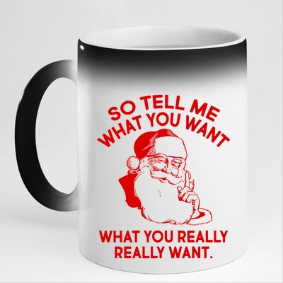 So Tell Me What You Really Want Santa Claus 11oz Black Color Changing Mug