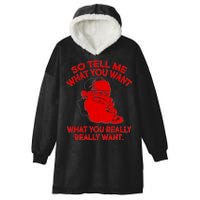 So Tell Me What You Really Want Santa Claus Hooded Wearable Blanket