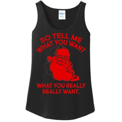 So Tell Me What You Really Want Santa Claus Ladies Essential Tank