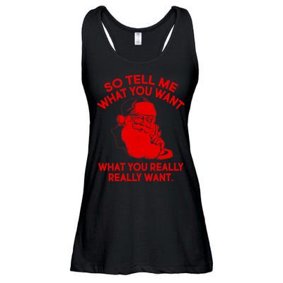 So Tell Me What You Really Want Santa Claus Ladies Essential Flowy Tank